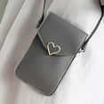 thumbnail image 3 of GEZHEN Bag Bag Touchable Shoulder Crossbody Change Bag Phone Women's Leather Wallet Bag Heart-Shaped Metal Chain Shoulder Crossbody Transparent Touch Screen Mobile Phone Bag, 3 of 5