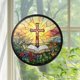 thumbnail image 5 of Colgante de Ventana con Flores, Arte de Vitrales Falsos, Decoración Inspiradora de Cristo, Hermoso Detalle para El Hogar, Regalo para Amantes Del Arte Religioso, Pieza Espiritual Inspiradora, Diseño, 5 of 6
