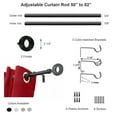 thumbnail image 2 of 2 Pack Adjustable 3/4" Single Window Curtain Rod 50" to 82" Grey, 2 of 4