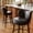 Black, variant on HomeZeer 24" Bar Stools Set of 2, Counter Height Bar Stools with Curved Back Swivel Barstools Pub Chairs with Wood Legs, Gray
