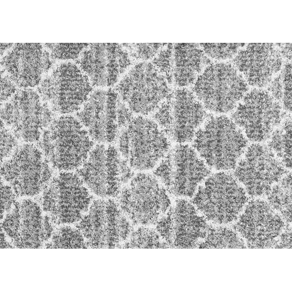 Ahgly Company Indoor Rectangle Trellis Gray Modern Area Rugs, 3' x 5'