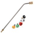 thumbnail image 1 of DEBGFS Pressure Washer Gutter Cleaner Attachment, Angled Extension Wand for Gutter Cleaning, 5 Nozzle Tips, 1/4 Inch Quick Connect, 13 Inch, 1 of 6