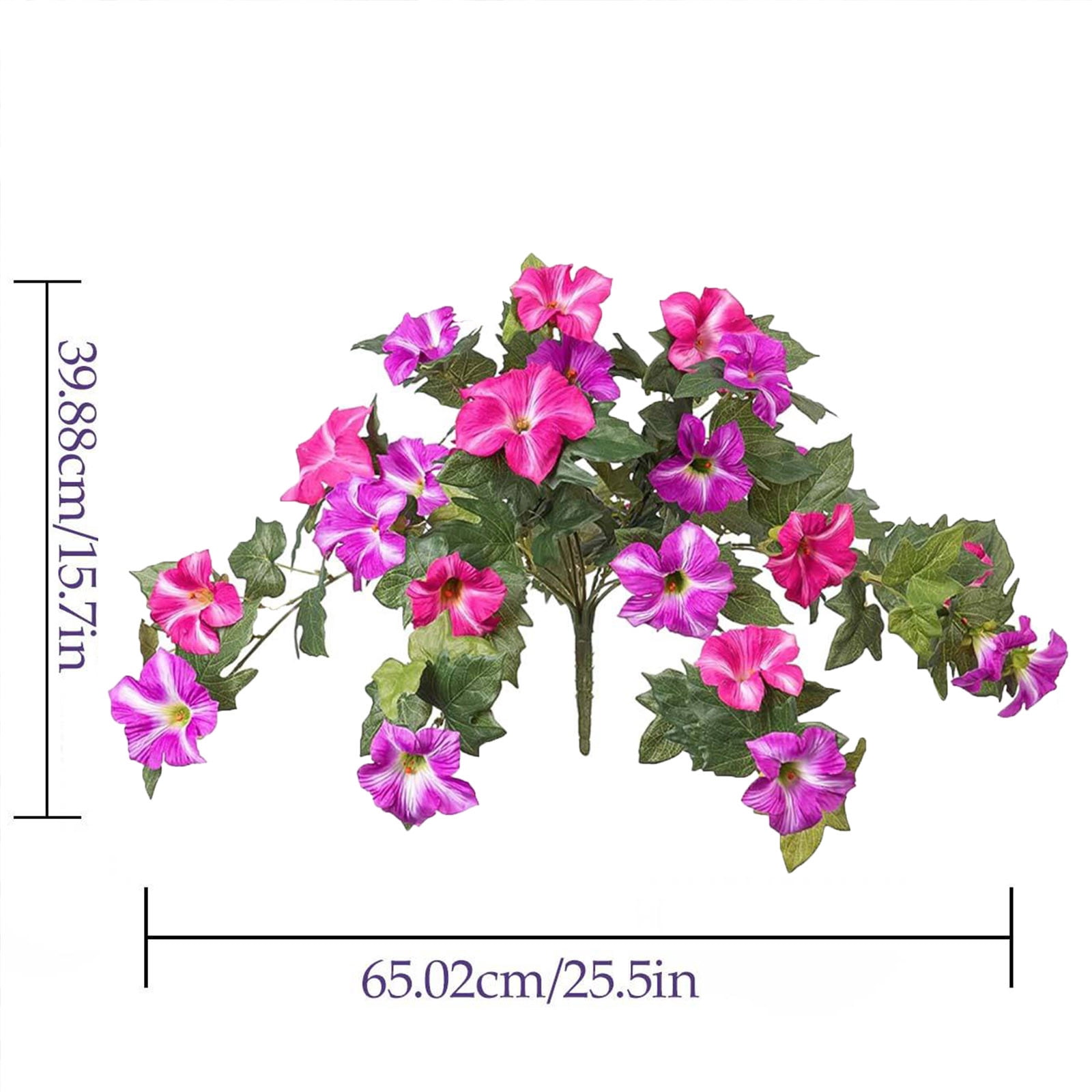 sdhkgrrt Artificial Petunias Flowers, Purple Pink Fake Flower Plants for Outdoor Patio Decor, Waterproof UV Resistant Hanging Flower Vines, Artificial Greenery for Home Garden Wedding Wall Decoration