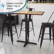 Flash Furniture Beverly 23.5'' x 29.5'' Restaurant Table X-Base with 3'' Dia. Bar Height Column