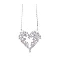 thumbnail image 2 of Women Necklace Heart Pendant Shimmering Cubic Zirconia Adjustable Length Neck Jewelry Daily Wear Gifting Lightweight Lady Clavicle Necklace, 2 of 7
