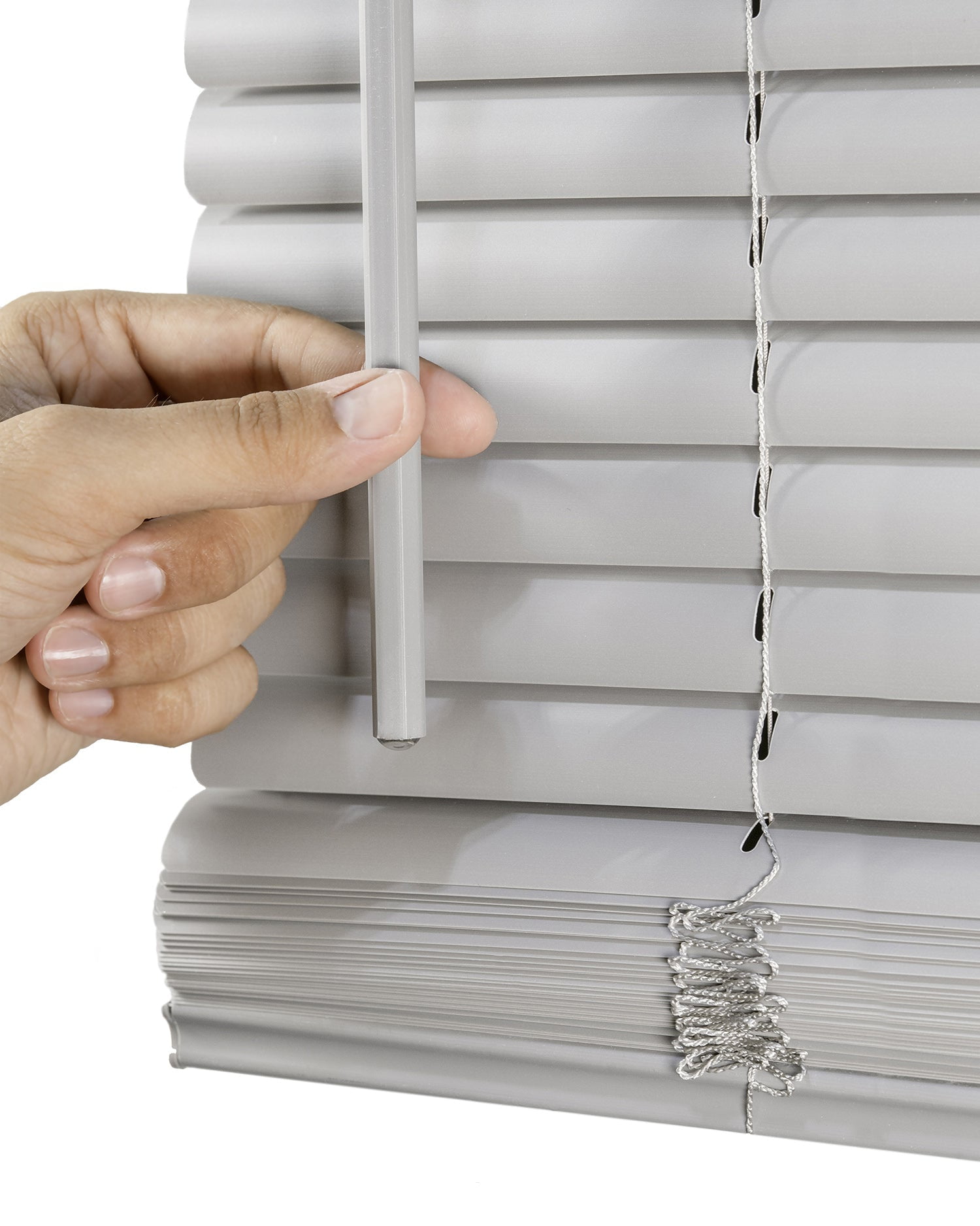 Chicology 38.5"W x 84"H Gray Cordless Vinyl Mini Window Blinds 1" Slats