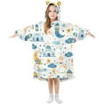 thumbnail image 6 of Dailycode Wearable Blanket Hoodie Oversized Sherpa Flannel Blankets with Pocket for 3-14 Year Old Lantern Cloud Star Moon Tower, 6 of 7