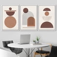 thumbnail image 2 of IDEA4WALL Framed Canvas Print Wall Art Set Mid-Century Brown Geometric Polygon Collage Abstract Shapes Bohemian Decorative for Living Room, Bedroom, Office - 24"x36"x3 White, 2 of 5