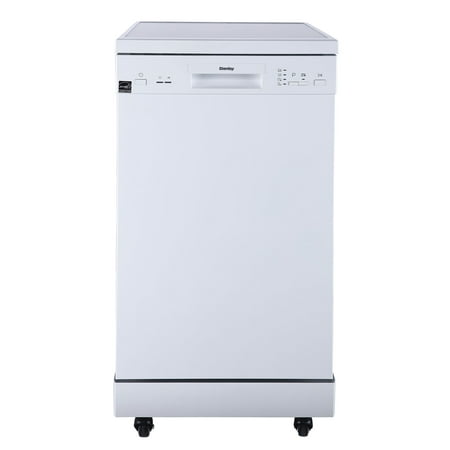 Danby 18 Inch 8 Place Setting 4 Wash Cycle Portable Dishwasher  Crisp White
