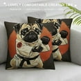 thumbnail image 3 of Pug DogTraining Jiu-Jitsu Clothing Throw Pillow, 3 of 5