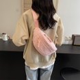 thumbnail image 3 of LHSHID Fleece Sherpa Crossbody Bags for Women Mini Everywhere Belt Bag Trendy Fashionable Cute Waist Pouch Cute Bum Hip Waist Pack Travel Chest Bag (White), 3 of 9