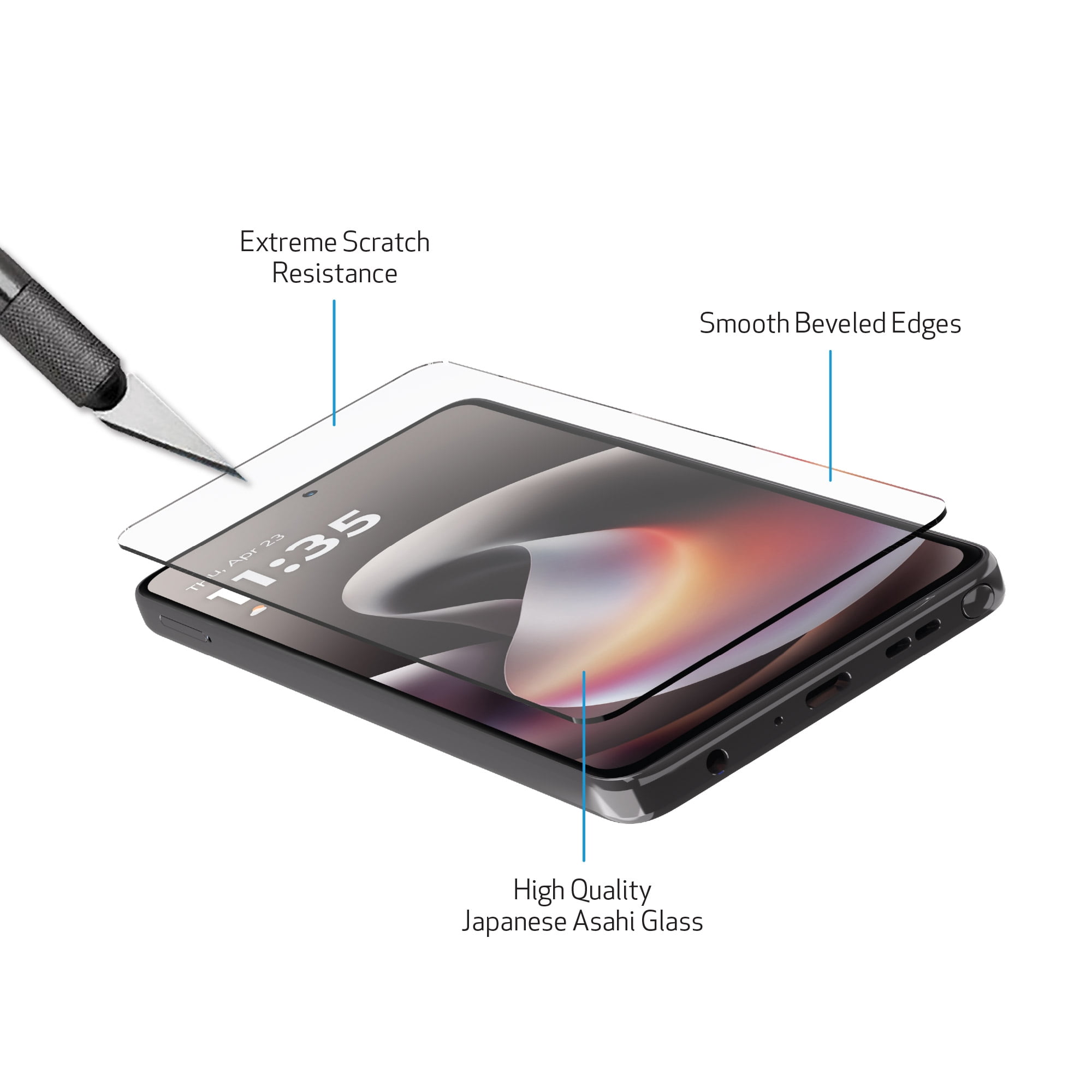 DuraGlass Tempered Glass Screen Protector for Motorola moto g STYLUS (2026 / 2025) with Quick Application Tray
