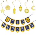 thumbnail image 3 of Adornos colgantes en espiral Eid Mubarak, 6 uds., cartel en forma de remolino dorado, colgante para fiesta en casa, decoración de fiesta de Ramadán, 3 of 5
