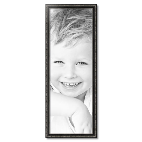 ArtToFrames 13x37 inch Antique Black Picture Frame, Black 13" x 37" Wood Poster Frame (WOM-5106) 1234