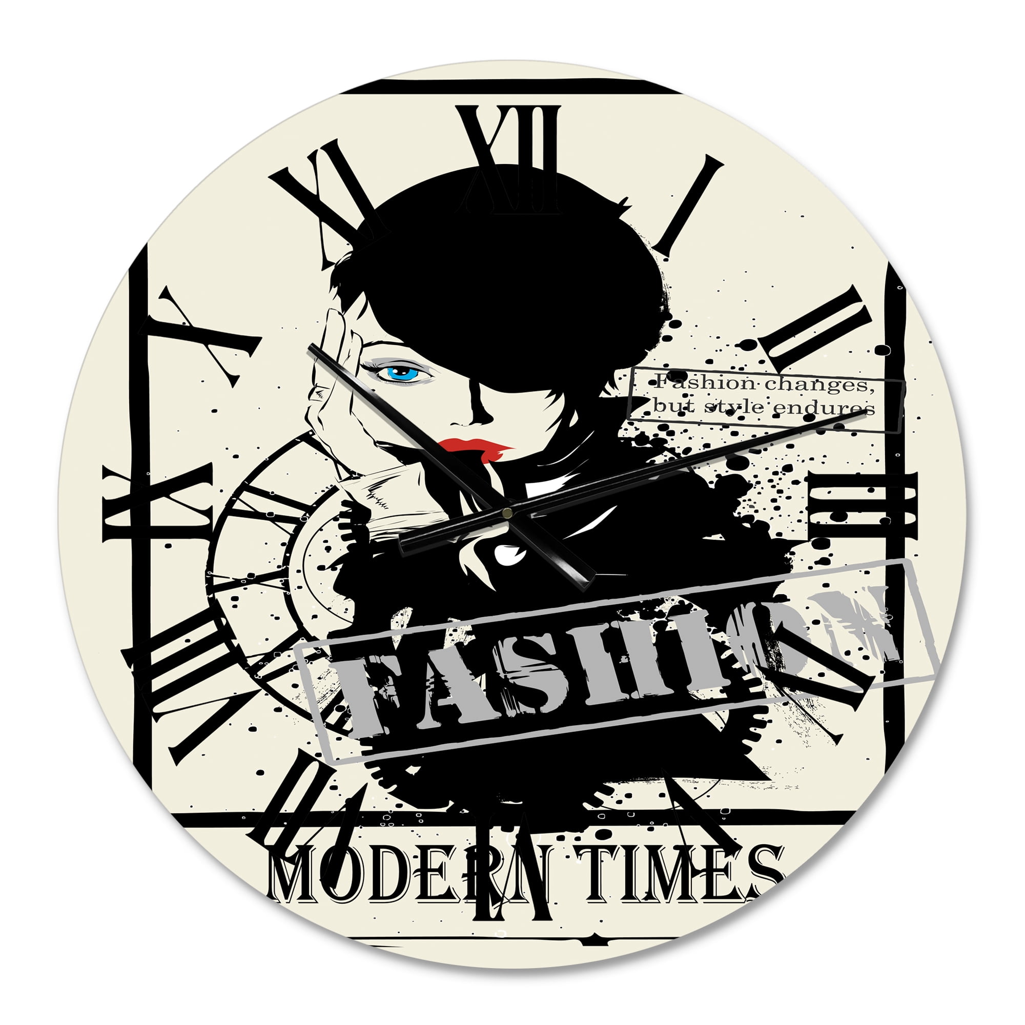 Designart 1 in Quartz Vintage Wall Clock