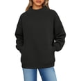 thumbnail image 2 of Dwellite Mock Neck Sweatshirt Women 2026 Fall Fashion Oversized Turtleneck Pullover Long Sleeve Sweatshirts Tops Black S, 2 of 7