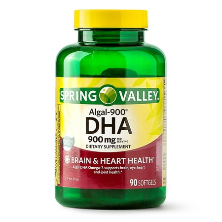 Spring Valley Algal-900 DHA Softgels, 900 mg, 90