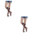 thumbnail image 3 of Calcetines a rayas hasta la rodilla Sonducket de arcoiris negro, 65% poliéster, 20% algodón, 15% elastano, 3 of 6