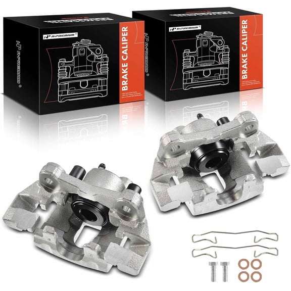 A-Premium Disc Brake Caliper Assembly with Bracket Compatible with Jeep WJ Grand Cherokee 1999-2004 Rear Left and Right Side 2-PC Set