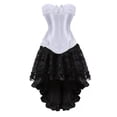 thumbnail image 1 of Grebrafan Steampunk Corsets à Fermeture Éclair Bustiers avec Jupe pour Femmes 6TG Blanc, 1 of 5