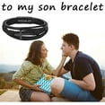 thumbnail image 3 of To My Son Bracelet, Pray Through It Leather Cross Bracelet for Men, Stainless Steel Black Braided Leather Bracelet, Inspirational Faith Bangle, Son Bracelet from Mom/Dad, 3 of 7