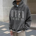 thumbnail image 2 of Lilgiuy Men's Hoodie Letter Printed Pullover Long-sleeved Top Hooded Sweatshirts for Anniversary Thanksgiving, 2 of 4