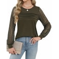 thumbnail image 4 of Zeagoo Womens Elegant Blouse Lace Long Sleeve Tops Dressy Cute Fall Tops Casual Work T-Shirts, 4 of 8