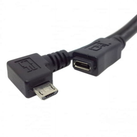 Chenyang CY Left 90 Degree Angled Micro USB 2.0 Male to Female for Phone Extension Cable 0.5M Cable