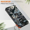 thumbnail image 5 of SaniMore for iPhone 14 Case, Rugged PC & Soft TPU CD Magnetic Cover Built-in Car Mount & Multi-View Kickstand Camouflage Military Grade Shockproof Heavy Duty Protective Shell, Darkblue, 5 of 8