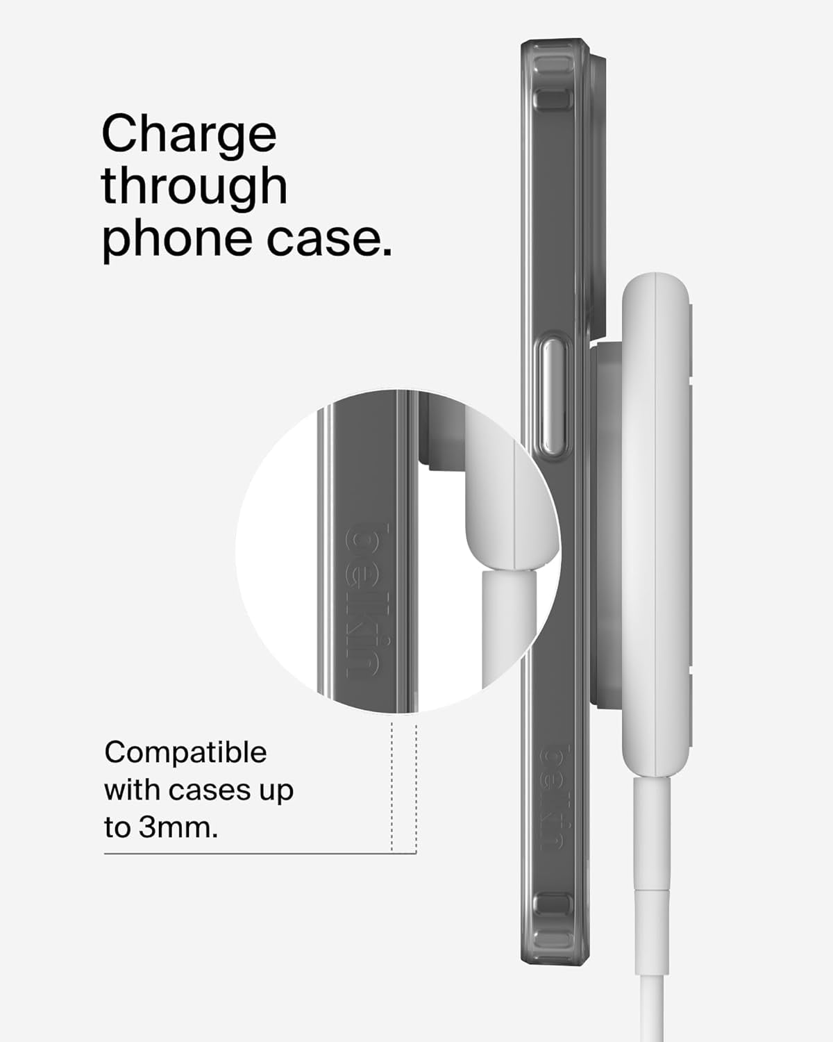 Open Box Belkin Magnetic Wireless Charging Pad 15W - MagSafe-Compatible Qi2-Certified Wireless iPhone Charger for Apple iPhone 16, 16e, 15, 14 Series, AirPods w/Non-Slip Base, Power Supply Included - White