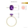 thumbnail image 4 of ANGARA Natural Thin Shank Cushion Cut 2 ct Amethyst Ring with Diamonds in 14K Yellow Gold for Women (Size-9x7mm) | February Birthstone, Anniversary, Jewelry Gift for Women | Natural Amethyst Ring, 4 of 8