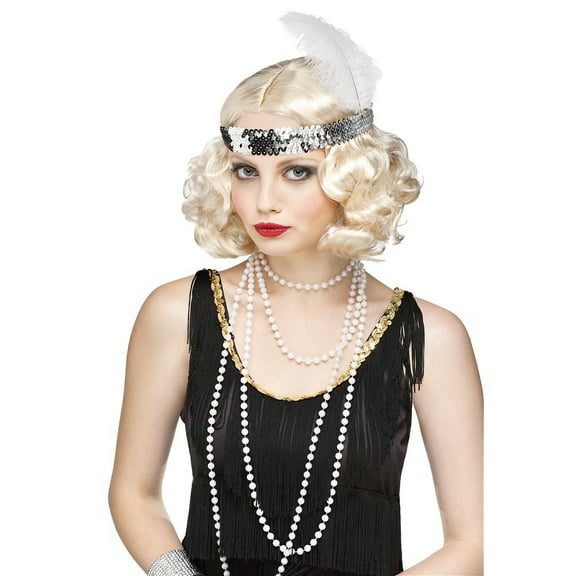 Flirty Flapper Wig Adult Costume Platinum Blonde
