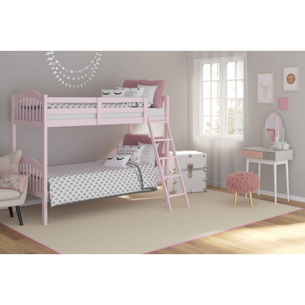 Storkcraft Long Horn Twin Over Twin Solid Hardwood Bunk Bed Pink Walmart Com Walmart Com