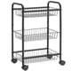 thumbnail image 1 of Carrito de Servicio, Estantería de 3 Niveles con Ruedas, Cestas y Estantes Extraíbles, Carro Metálico con Cerradura y Asas, para Baño, Cocina y Armario, Negro, 1 of 8