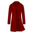 thumbnail image 7 of jtjvou Women's Plus Size Wool Dress Coat Double Breasted Pea Coats Long Trench Coat Red XL, 7 of 7