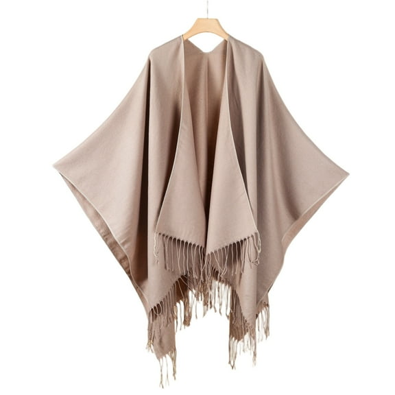 Dwellite Shawl Wraps For Women,Shawl Wraps Women Knitted Shawls Wrap Cardigan Cape Wool Knitted Shoulder Tops Shawls Scarf 2025 Light Gray