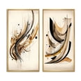 thumbnail image 2 of Designart "Movement in Brown and Black I" Abstract Minimalism Framed Wall Art Set Of 2 - Brown Abstract Frame Gallery Set For Office Decor, 2 of 6