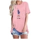 thumbnail image 1 of Tops Cortos para Mujeres Bandera de Moda Impresa Cuello Redondo, Camiseta de Manga 3/4 para Uso Diario, Casero Y Cómodo, 1 of 4