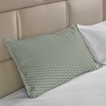 thumbnail image 2 of Geometric Knitted Quilt Pillowcover, Abstract Rhombuses and Stripes Monochrome Composition Vintage Inspirations, Standard King Size Pillow Cover for Bedroom, 36" x 20", Pale Sage Green, by Ambesonne, 2 of 2