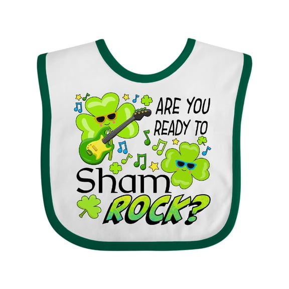 Inktastic Are You Ready to ShamROCK?- Fun St. Patrick's Day Boys or Girls Baby Bib