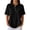 Black, variant on Polo Shirts for Women Short Sleeve Waffle Knit Polos Tshirts Collared 4-Button Tops Business Casual Loose Athletic Tunics Tees Brown L