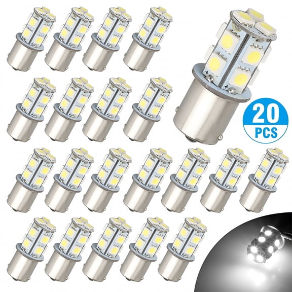 HIBIBUD 20x 1156 1141 13-SMD RV Camper Trailer LED Interior Light Bulbs 12V Super 6000K