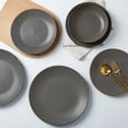 thumbnail image 4 of Stone Lain Daisy 32-Piece Dinnerware Set Stoneware, Brown and Black, 4 of 6