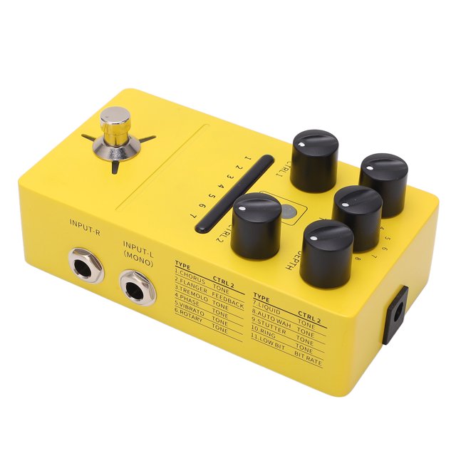 Multi Pédale de Modulation, 7 Fentes Stockables True Bypass Effet Pédale Numérique Simple Bloc Réduire la Perte de Signal avec Autocollant pour Guitare Électrique