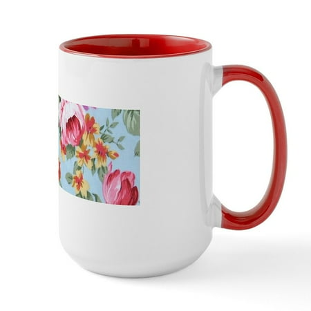 

CafePress - Elegant Colorful Pink Roses Vintage Floral Mugs - 15 oz Ceramic Large Mug