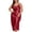 Red#13038mm, variant on AHMOMEI Plus Size Satin Silk Nightdress for Women's Sexy Deep V Neck Negligees Long Adjustable Spaghetti Strap Chemise Black XXL