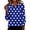 Blue, variant on Women's Casual Polka Dot Print Blouse 3/4 Sleeve V Neck Slim Fit Tops, Black XXL