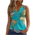 thumbnail image 2 of LOVZFMLL Tank Tops for Womens Tank Summer Printed Buttons Sleeveless V-Neck Casual Blouse Button Tunic Tops, 2 of 5