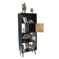 thumbnail image 3 of Librero Top Living Moderno con Estantes Cajón y Puerta Negro con Detalles Café, 3 of 8