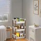 thumbnail image 5 of Carrito de almacenamiento de 3 niveles con ruedas, 4 ruedas y 2 ganchos, organizador móvil multifuncional para cocina, baño, sala de estar, dormitorio y oficina. Construcción duradera., 5 of 6